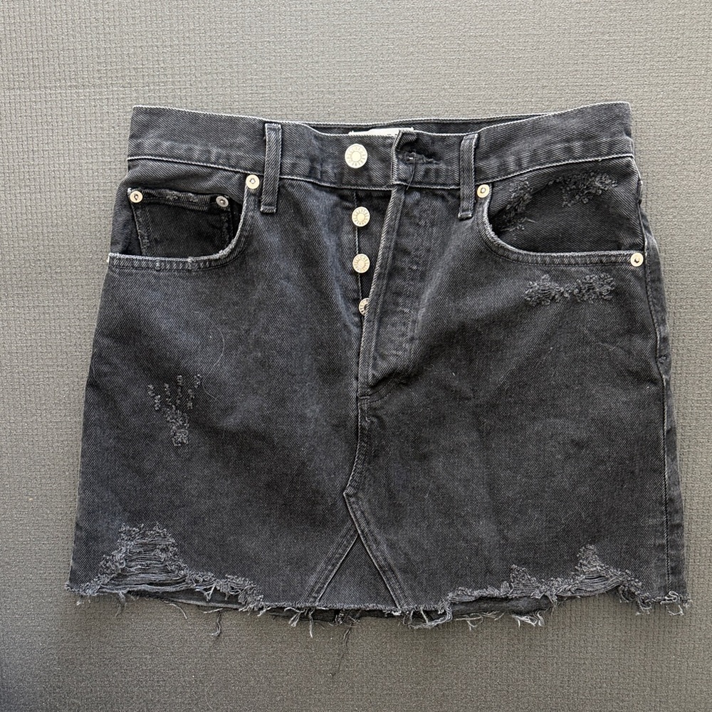 Agolde Black Denim Skirt